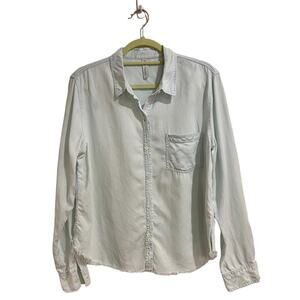 Zara Light Blue Chambray Button Down Shirt Sz M